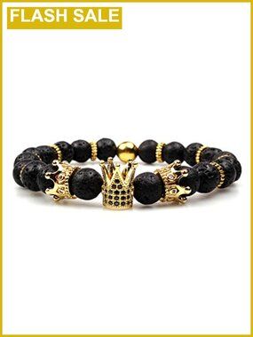 Crown Bead Bracelet King Queen Charm Jewelry Gift Couple